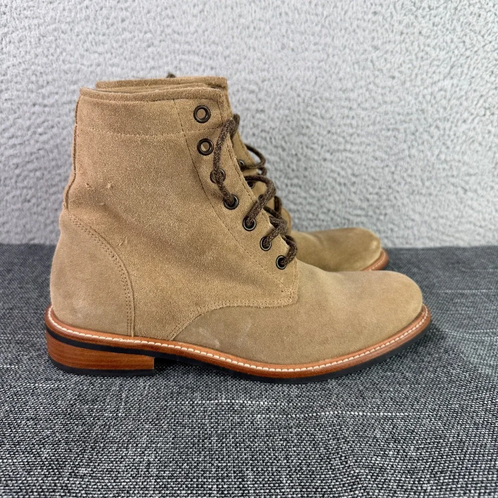 Nisolo Andres Everyday Boot Mens 9 Oak Tan Suede Lace Up Goodyear Welt 8740-6672